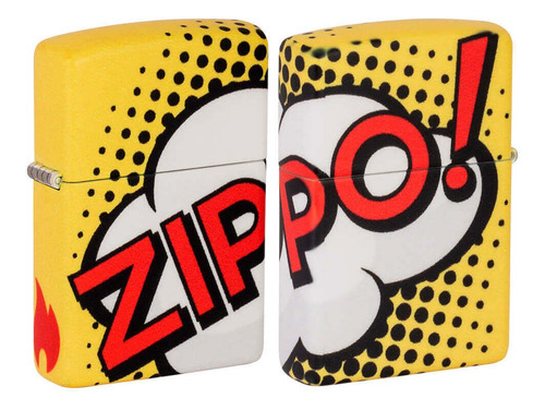 Encendedor Zippo Amarillo Mate Impresión 540 Diseño Comic