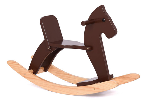 Caballo Mecedor De Madera Con Respaldo Seguro Para Niños