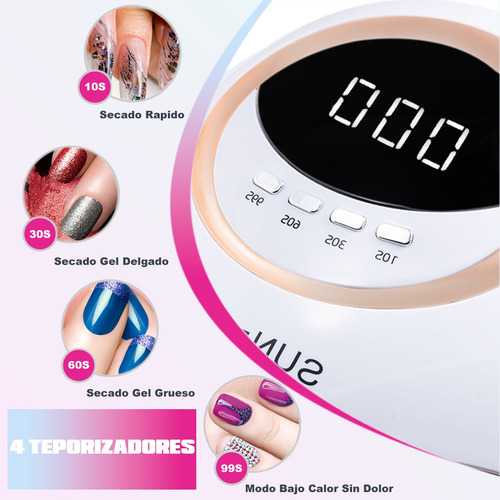 Obp Lámpara Uv Led Para Uñas 180w Secadora Profesional Bm-11