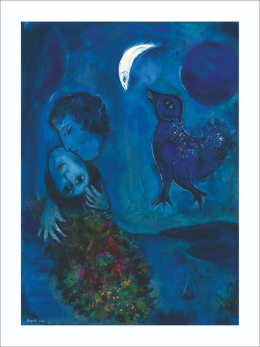 Lamina Fine Art Paisaje Azul Marc Chagall 60x80 Myc Arte