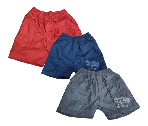 Pack 3 Shorts Bebe Niño Algodón