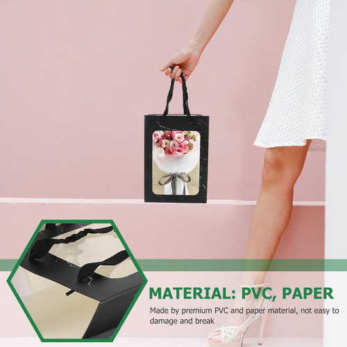 Bolsa De Regalo Con Ventana, Bolsa For Ramo De Flores, 10 U