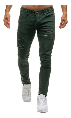 Pantalones Ajustados De Mezclilla Para Hombre, Elegantes, Co