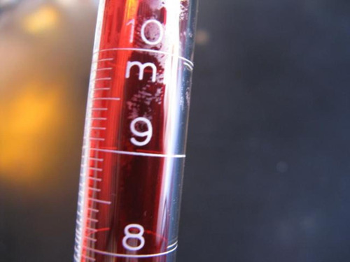 Meonli: Probeta Pirex 10ml Rojo Cristal (Usado)