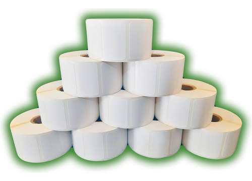 10 Rollos C/1000 Etiquetas Térmicas Directas Papel 38x25mm Color Blanco