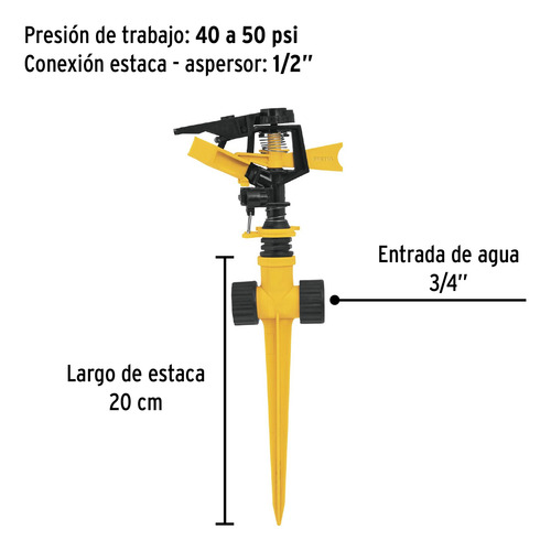 Aspersor Plástico 11 Dos Vías, Estaca Plástica, Pretul 20060
