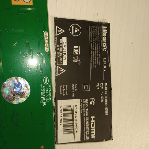 Tarjeta T-com Para Pantalla Hisense Modelo 65u6h (Usado)