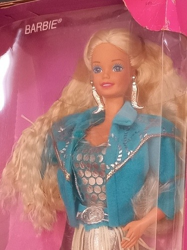 Imagem 1 de 7 de Barbie 1993 Western Stamping Antiga 80 90 Loira Superstar
