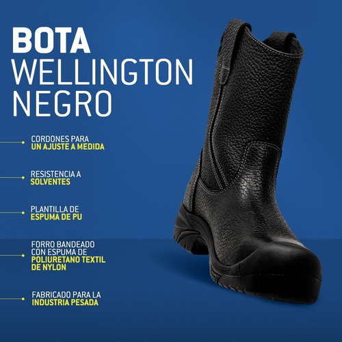 Imagen 9 de 10 de Calzado Seguridad Ten-pac Media Bota Wellington Pro Negro