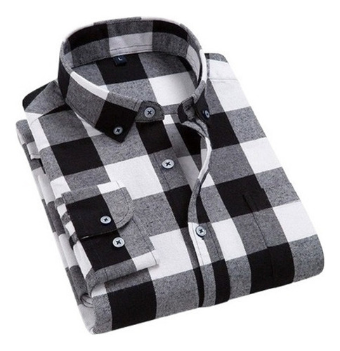 Camisa A Cuadros De Hombre Franela 100% Algodón Primavera