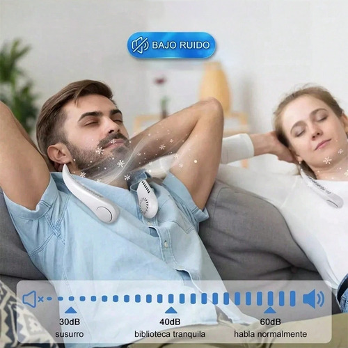 Ventilador De Cuello Portátil Recargable Con 3 Velocidades Rosa