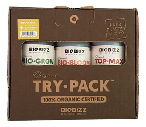 Fertilizante para interiores Biobizz Try Pack 100% orgánico 3 en 1