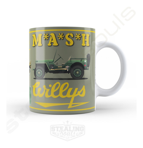 Taza Porcelana Fierrera | Mash | Willys Army Jeep 1952