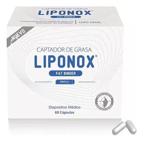 Liponox Fat Binder 60cap Captador De Grasa Sin Sabor