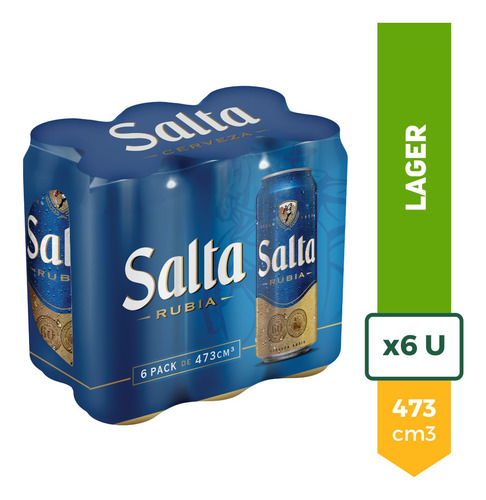 Cerveza Salta Rubia Lata 473ml Pack X6 La Barra Oferta