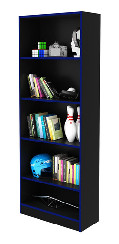 Mueble Librero/estante Negro/azul Me4141.0008