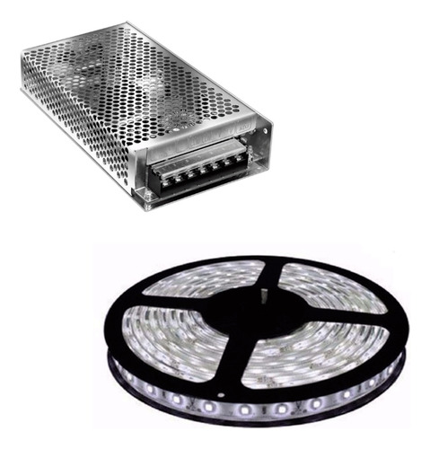 Combo Tira Led Candela L/fría Interior 5mts + Fuente 12v 25w