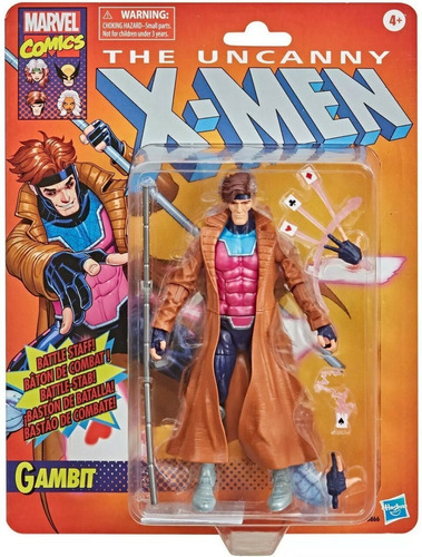Boneco Marvel Legends Retro Gambit X-men 15 Cm - Hasbro
