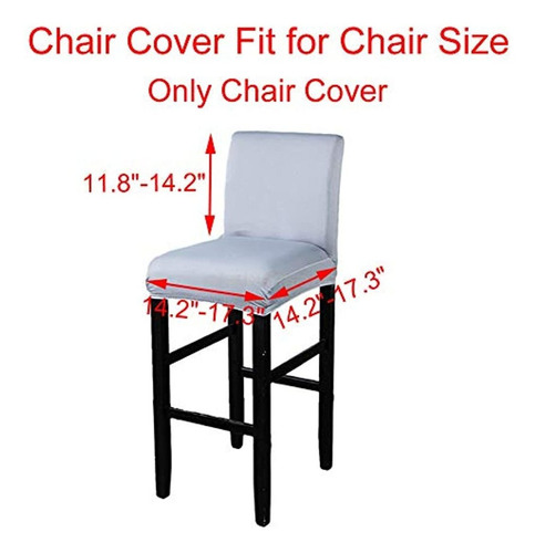 Levoberg color blanco comedor protector de asiento 2 fundas de taburete de bar con respaldo extensible para silla de bar
