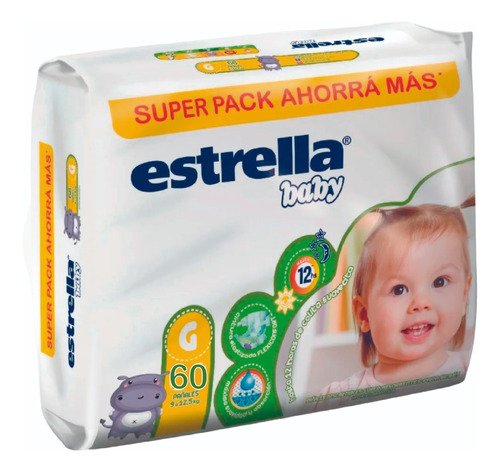 Pañales Estrella Baby Super Pack G X 60 Un