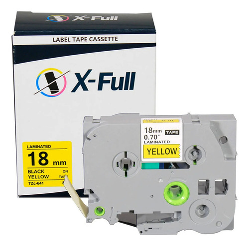 Fita Compativel P/uso Rotulador Brother Tze-641 18mm Amarelo Cor Amarela