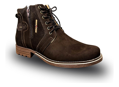 Bota Botina Couro Caterpillar/caterbulls Nobuck C Zíper