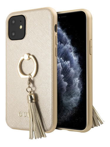 Funda Case Protector Guess Ring Stand Gold iPhone 11
