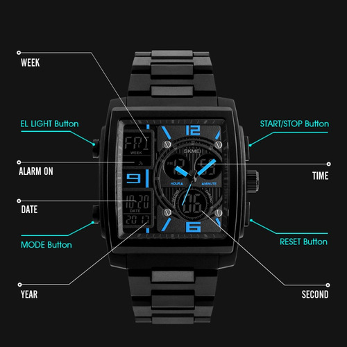 Relojes Electrónicos De Fecha Impermeables De Lujo Skmei