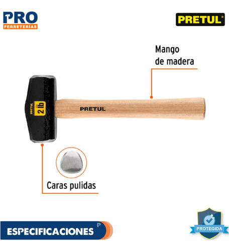 Marro Tipo Nevada 2 Lbs. Mango 10-3/4 , Pretul 22215