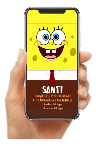 Invitación Digital Prediseñada Bob Esponja