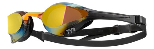 Óculos De Natação Adulto Tracer-x Elite Mirrored Tyr Cor Laranja/Dourado