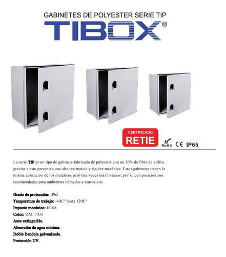 Cajas Gabinetes Polyester 400x400x200 Tip44 