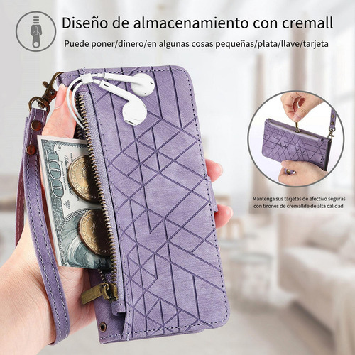 Funda Para Samsung Galaxy A05/a05s/a12 5g, Pulsera De Piel Con Cremallera, A Prueba De Golpes, Funda Protectora