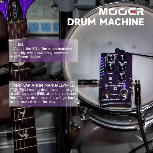 Pedal De Guitarra Mooer Drum Machine Con 121 Ranuras De B...