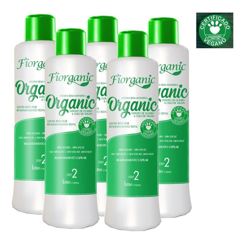 Escova 0% Formol 500ml - Fiorganic -5 Unidades 