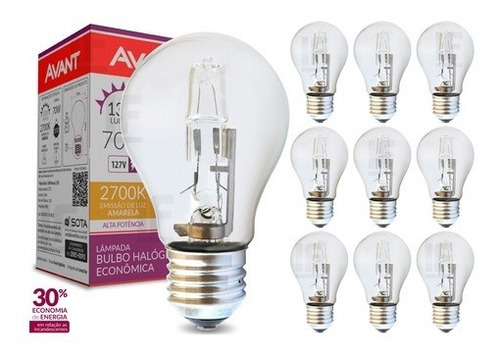 Kit 10 Lampadas Bulbo Halogena 70w  220v Avant