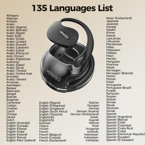 Auriculares Miniso X15 Pro Traductor Bluetooth 135 Idiomas Color