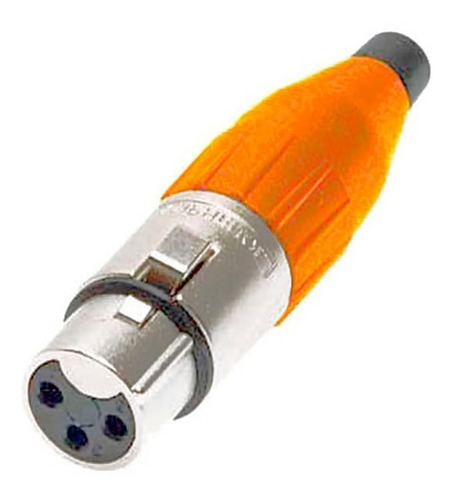 Ficha Xlr Hembra Cable Naranja Amphenol Ac3f-org