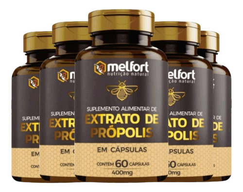 Kit 12x Extrato De Própolis 400 Mg - 60 Cápsulas