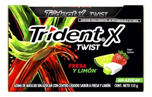 Trident X Twist Fresa/limon  10pzs