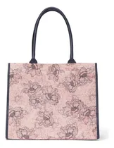 Comprar V-logo Victoria Tote Victoria's Secret Acabado De Los Herrajes Oro Color Rosa Correa De Hombro Negro Diseño De La Tela Floreado