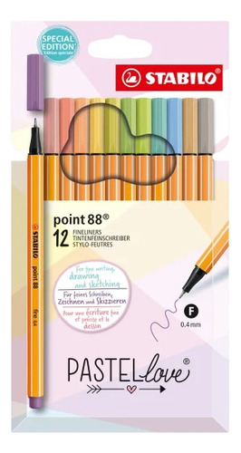 12 Colores Pastel Love Stabilo 88 Point Tiralineas Lapices