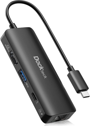 Dockteck Hub Usb C 4k 60hz, 4 En 1 Usb C Pd Ethernet Hub Don