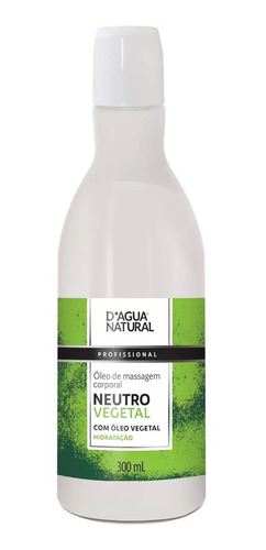 Óleo De Massagem Neutro Vegetal 300ml Dágua Natural Vegano