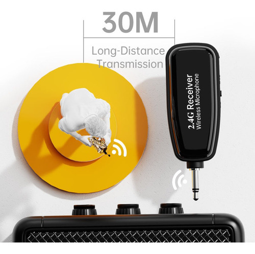 Microfone Transmissor Receptor Saxofone Sem Fio 2,4 G