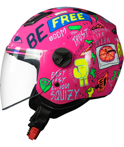 Capacete Norisk Orion Free Rosa/verde Aberto Promoção