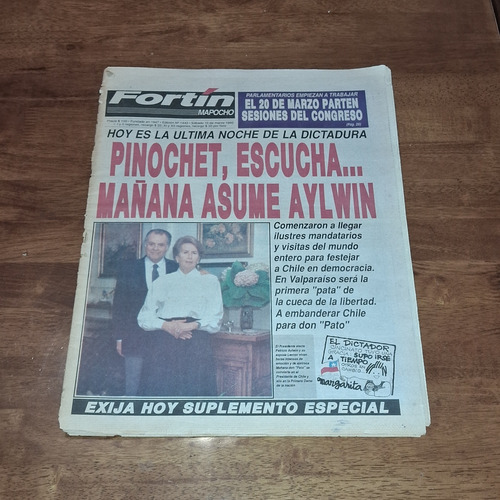 Diario Fortin Mapocho 10 Marzo 1990 Adios Pinochet