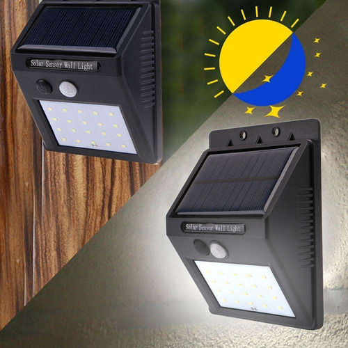 Lámpara Solar Led 1 Pack Sensor Queda Encendida De Noche.