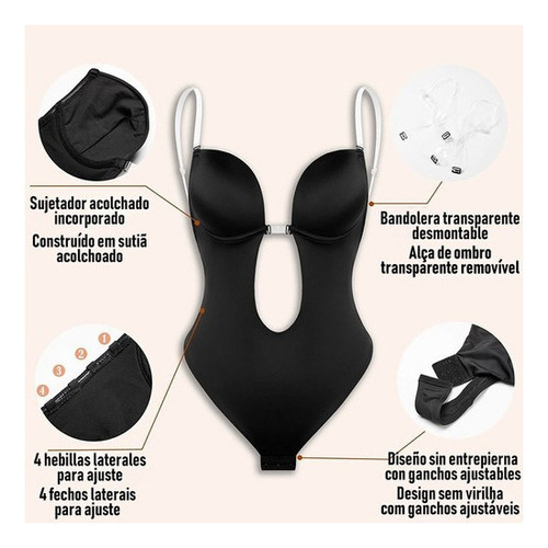 Sujetador Body Invisible Con Escote Y Espalda Descubiertos,