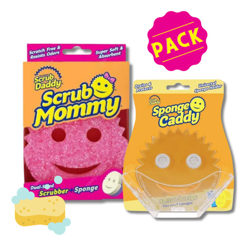 Pack Esponja Scrub Mommy + Sponge Caddy 